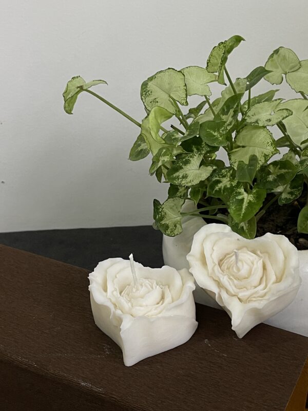 Heart Shaped Rose Candle (Set of 2)